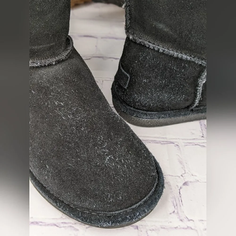 Bjorndal Zoe Black Suede Sheepskin Shearling Fur Lined Leather Boots
